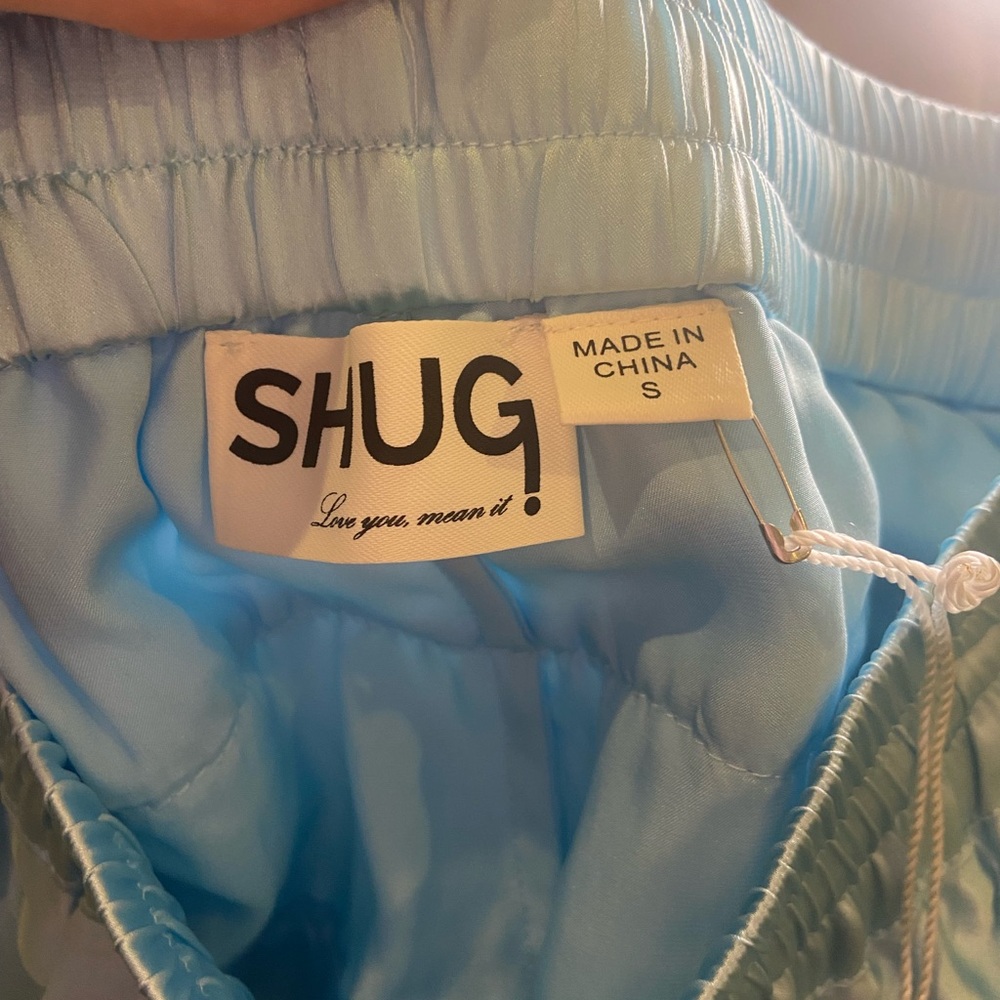 Light Blue Ruffled Mini Skirt - Picture 3 of 3